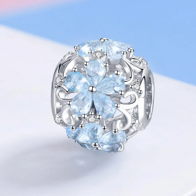 (Bild für) Silberner eleganter Schneeflocken-Charm im Pandora-Stil - SCC941 - Ansicht 2