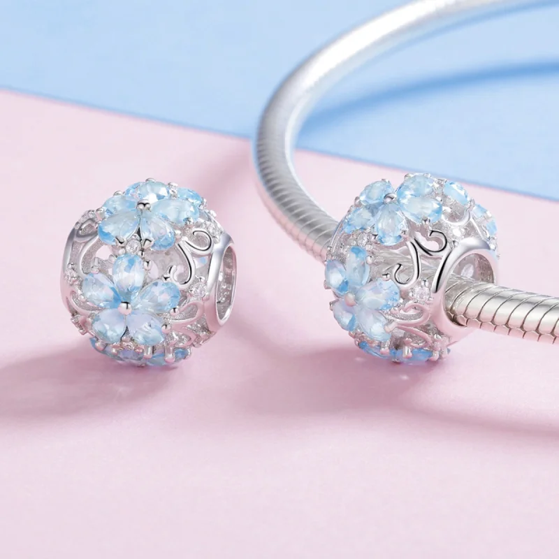 (Bild für) Silberner eleganter Schneeflocken-Charm im Pandora-Stil - SCC941 - Ansicht 4