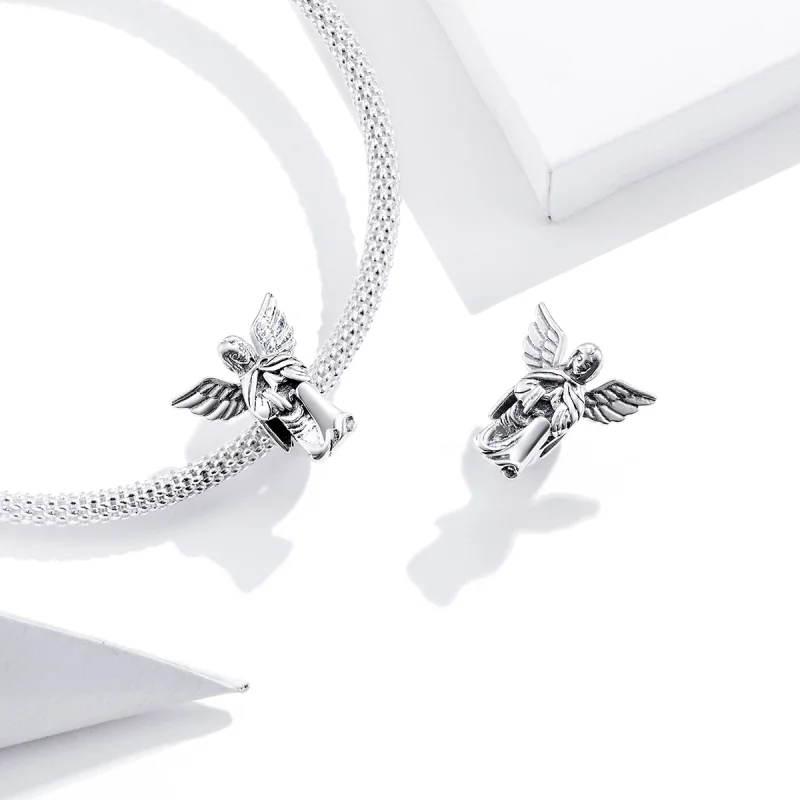 (Bild für) Silberner Engel der Liebe-Charm im Pandora-Stil - BSC314 - Ansicht 4