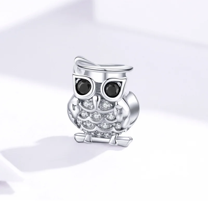 (Bild für) Silberner Eulen-Charm im Pandora-Stil - BSC124 - Ansicht 3