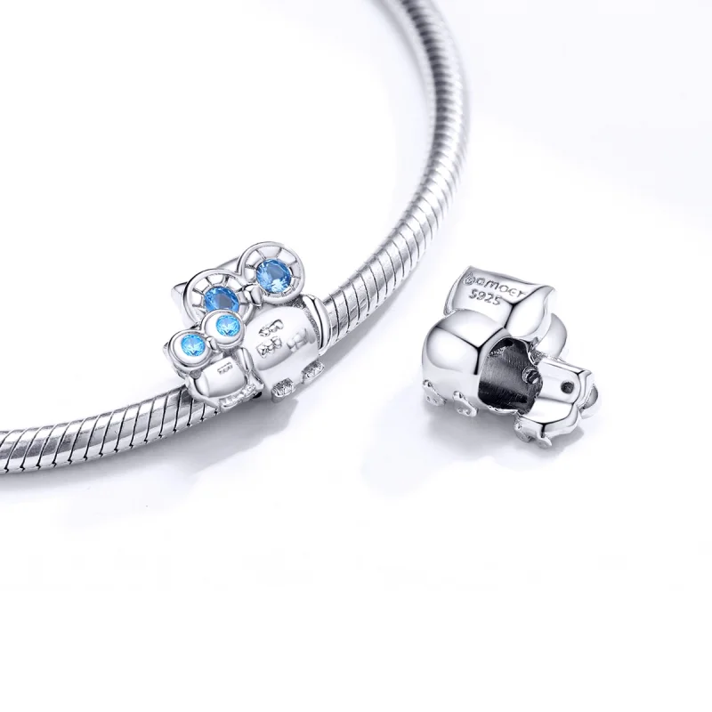 (Bild für) Silberner Eulen-Mutter-Kind-Charm im Pandora-Stil - BSC238 - Ansicht 4