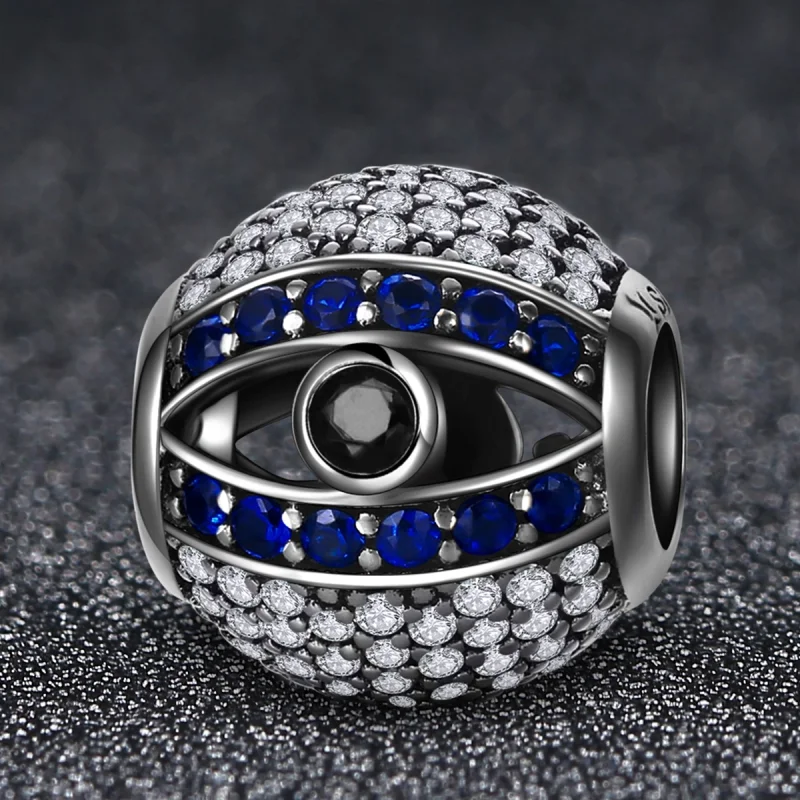 (Bild für) Silberner Evil-Eye-Charm im Pandora-Stil - SCC172 - Ansicht 3