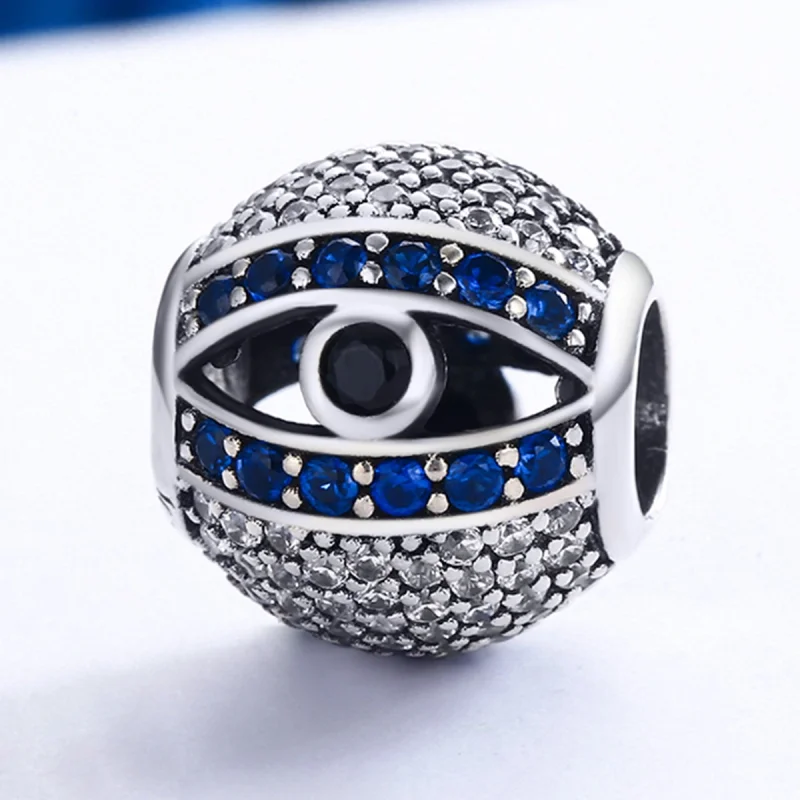 (Bild für) Silberner Evil-Eye-Charm im Pandora-Stil - SCC172 - Ansicht 4