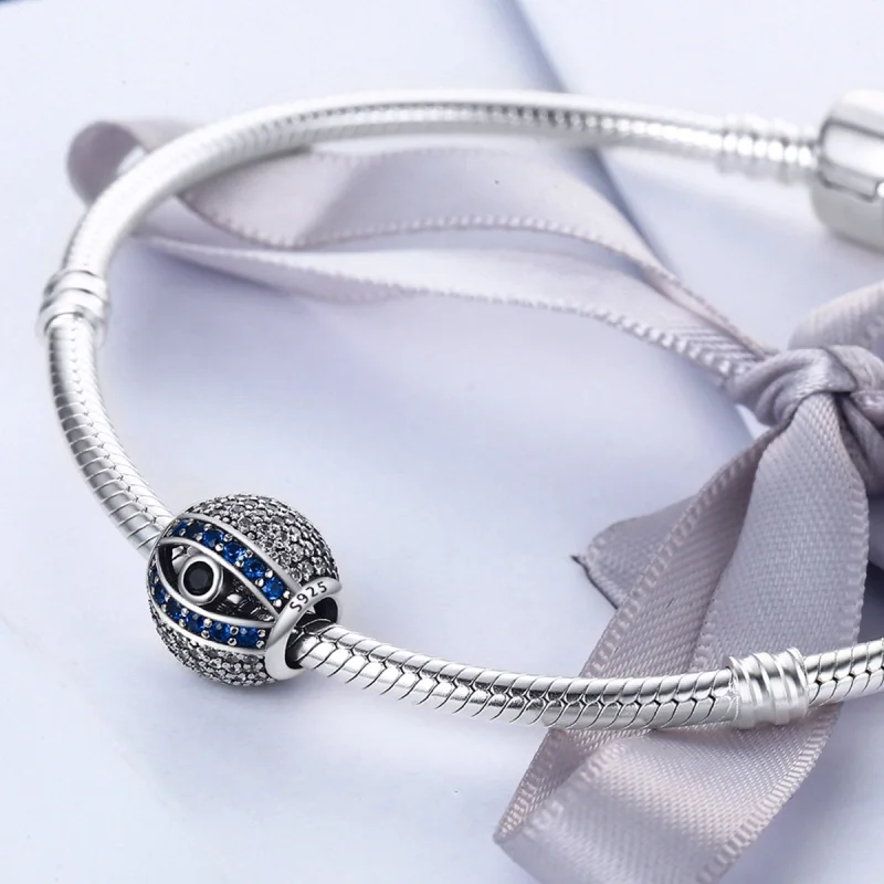 (Bild für) Silberner Evil-Eye-Charm im Pandora-Stil - SCC172 - Ansicht 5