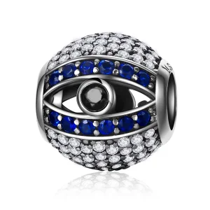 (Bild für) Silberner Evil-Eye-Charm im Pandora-Stil - SCC172