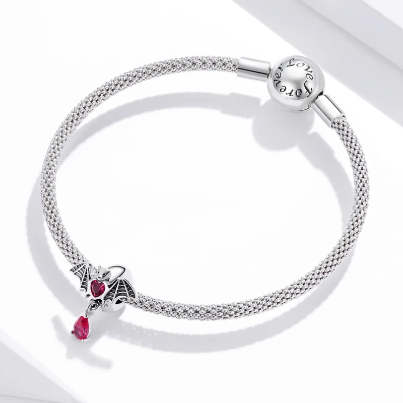 (Bild für) Silberner Fledermaus-Charm im Pandora-Stil - SCC1779 - Ansicht 3