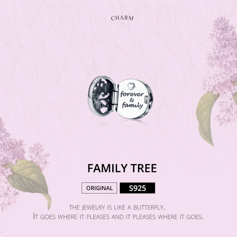 (Bild für) Silberner „Forever & Family“-Charm im Pandora-Stil - SCC1259 - Ansicht 3
