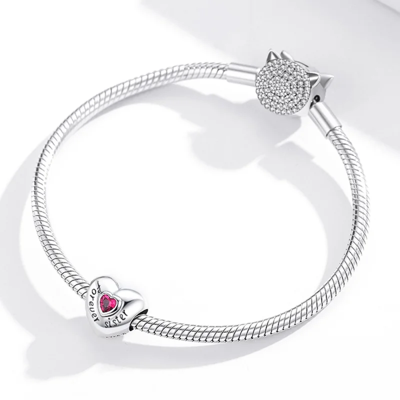(Bild für) Silberner „Forever Love“-Charm im Pandora-Stil - SCC1835 - Ansicht 3