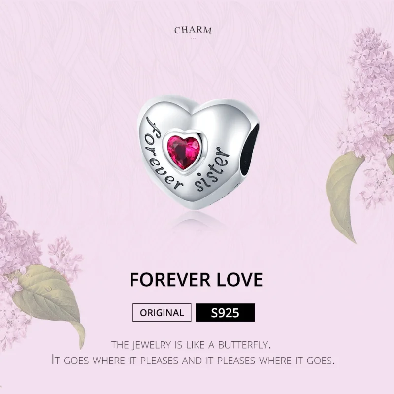 (Bild für) Silberner „Forever Love“-Charm im Pandora-Stil - SCC1835 - Ansicht 6