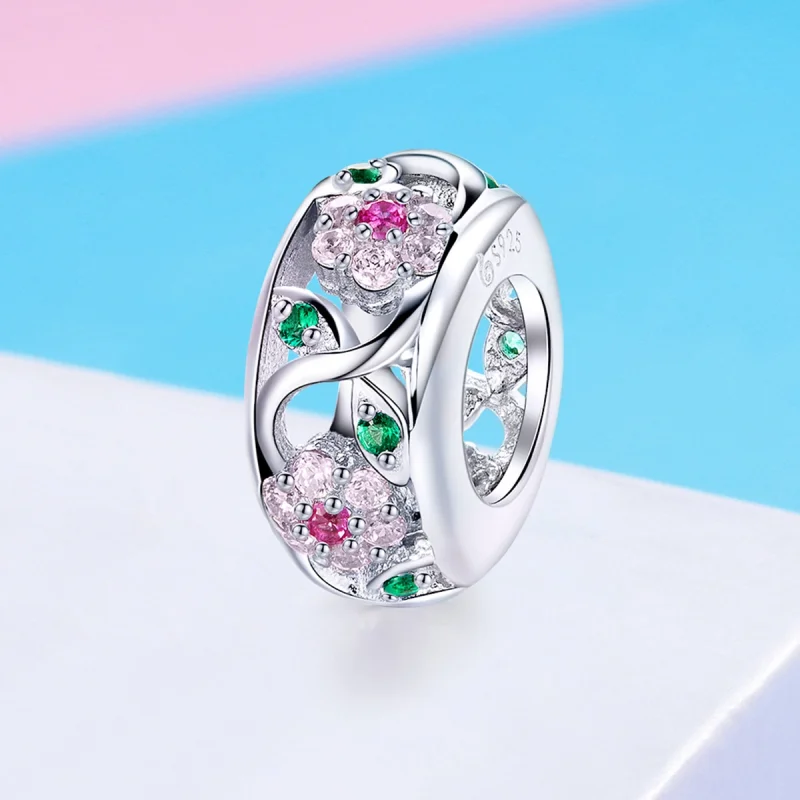 (Bild für) Silberner Frühlings-Charm im Pandora-Stil - BSC039 - Ansicht 2
