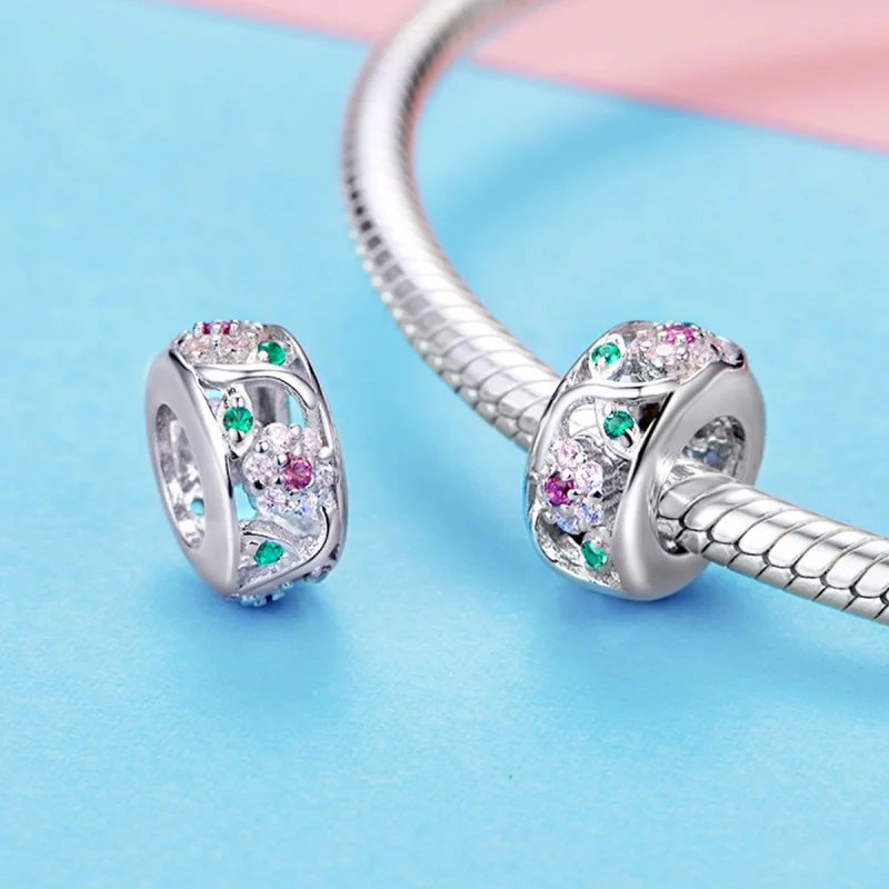 (Bild für) Silberner Frühlings-Charm im Pandora-Stil - BSC039 - Ansicht 3