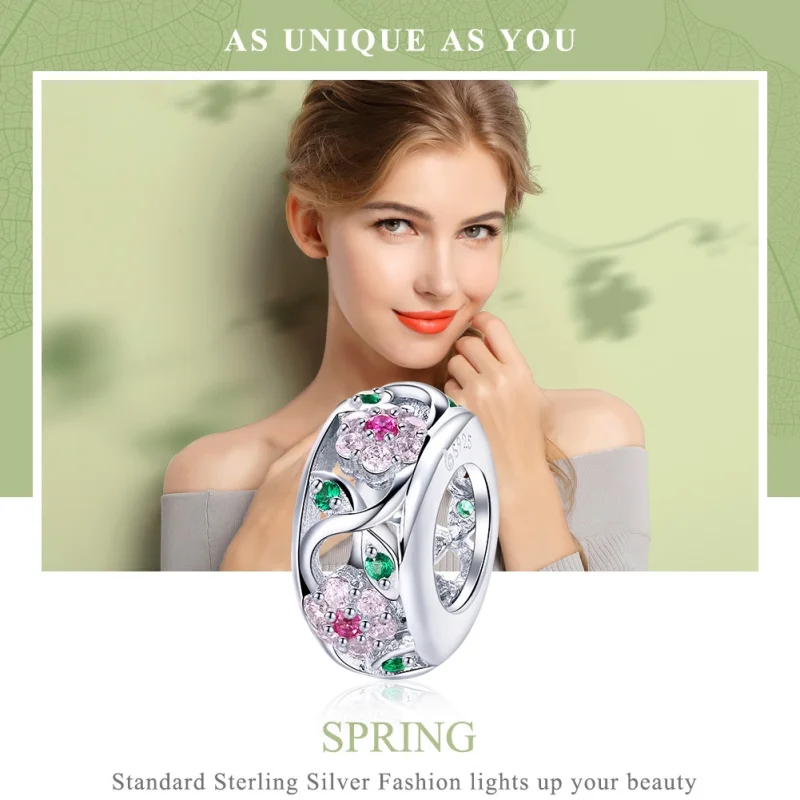 (Bild für) Silberner Frühlings-Charm im Pandora-Stil - BSC039 - Ansicht 6