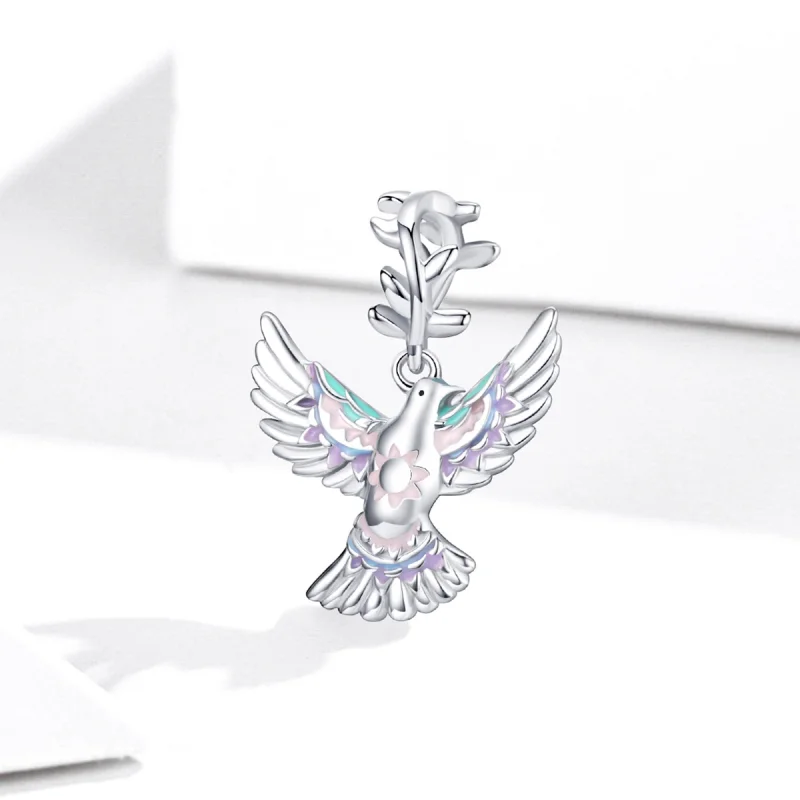 (Bild für) Silberner Friedenstauben-Charm im Pandora-Stil - BSC295 - Ansicht 2