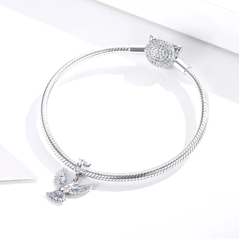 (Bild für) Silberner Friedenstauben-Charm im Pandora-Stil - BSC295 - Ansicht 3