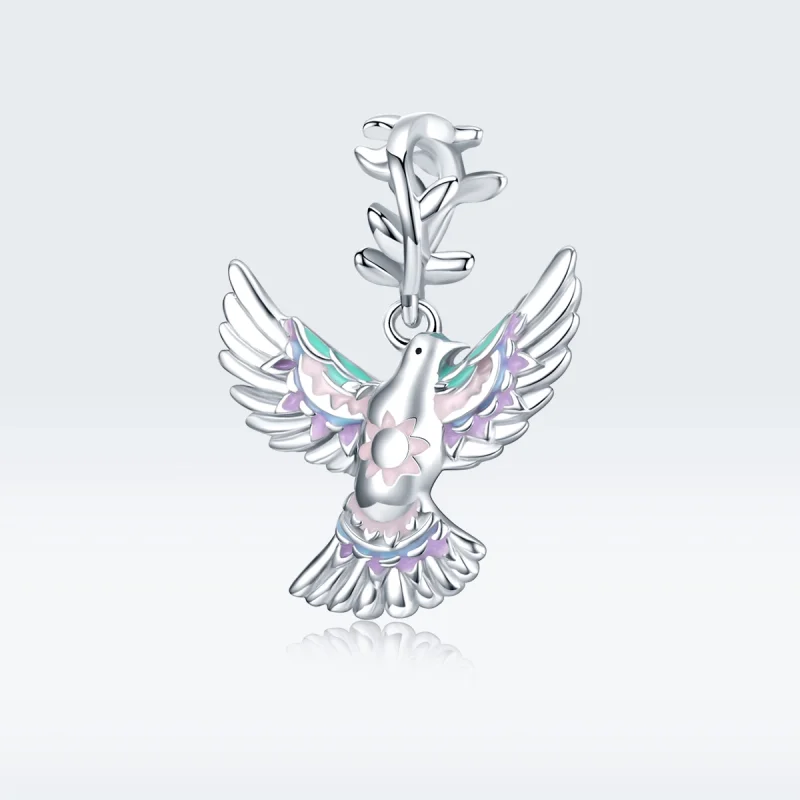 (Bild für) Silberner Friedenstauben-Charm im Pandora-Stil - BSC295 - Ansicht 5