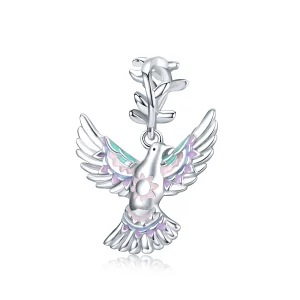 (Bild für) Silberner Friedenstauben-Charm im Pandora-Stil - BSC295