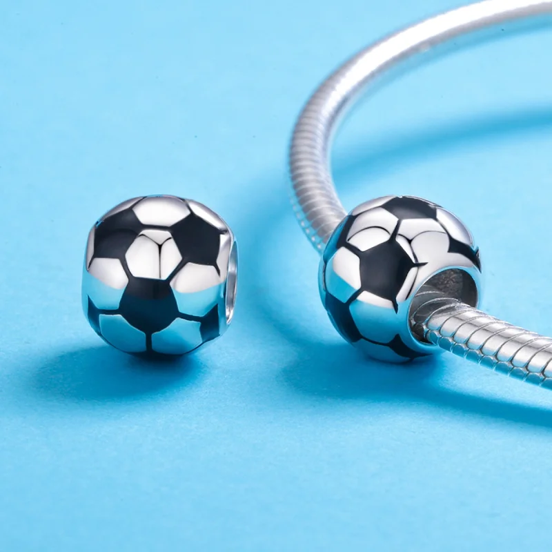 (Bild für) Silberner Fußball-Leidenschafts-Charm im Pandora-Stil - SCC666 - Ansicht 5