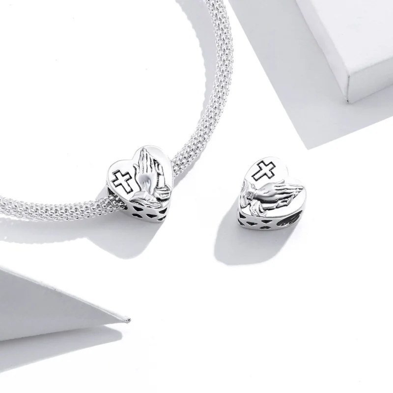 (Bild für) Silberner Glaube-Charm im Pandora-Stil - BSC317 - Ansicht 3