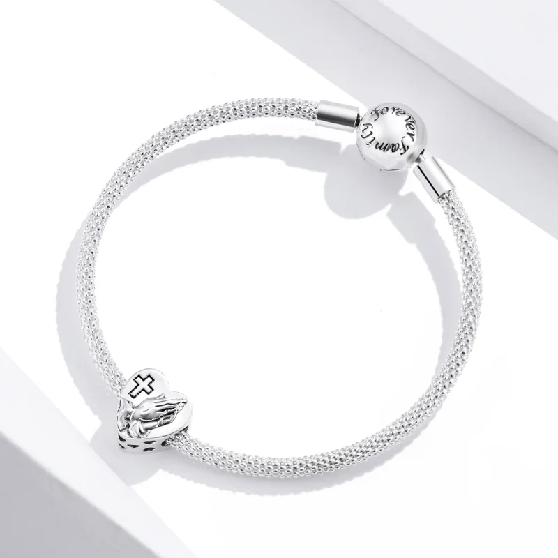 (Bild für) Silberner Glaube-Charm im Pandora-Stil - BSC317 - Ansicht 4