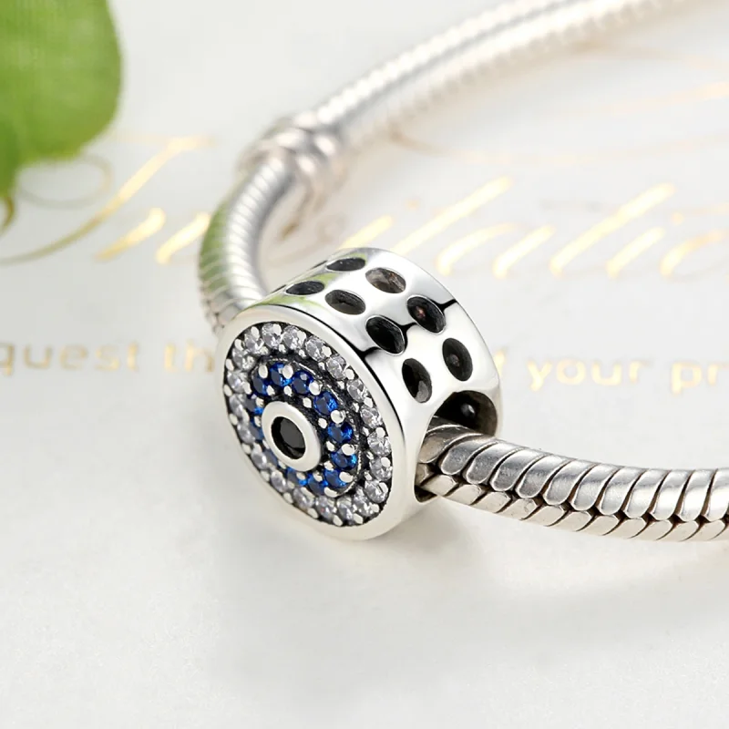 (Bild für) Silberner Glitzer-Augen-Charm im Pandora-Stil - SCC092 - Ansicht 3