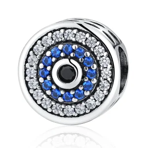 (Bild für) Silberner Glitzer-Augen-Charm im Pandora-Stil - SCC092