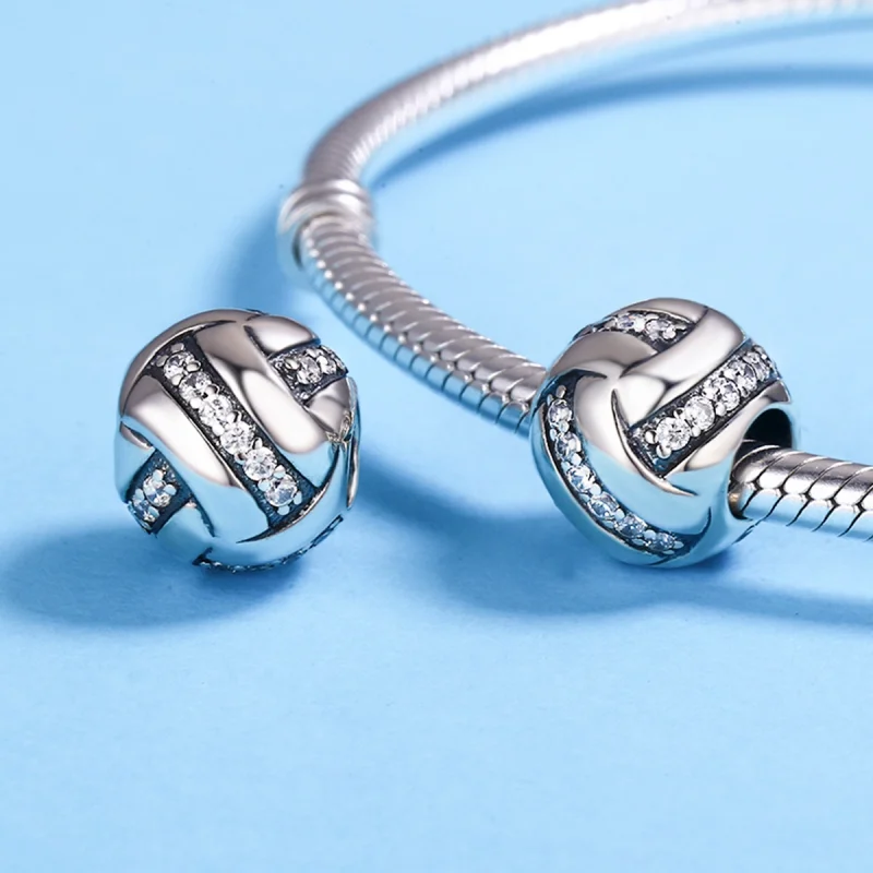 (Bild für) Silberner glitzernder komplexer Charm im Pandora-Stil - SCC302 - Ansicht 5
