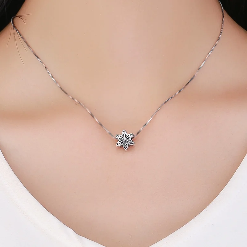 (Bild für) Silberner glitzernder Schneeflocken-Charm im Pandora-Stil - SCC719 - Ansicht 5