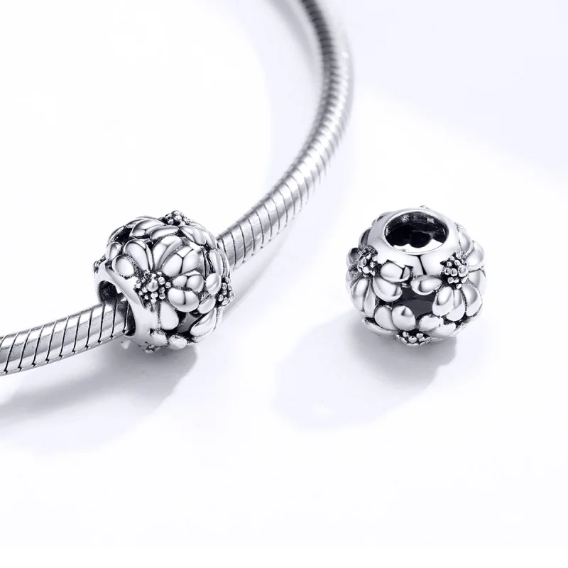 (Bild für) Silberner Gänseblümchen-Charm im Pandora-Stil - SCC1487 - Ansicht 4