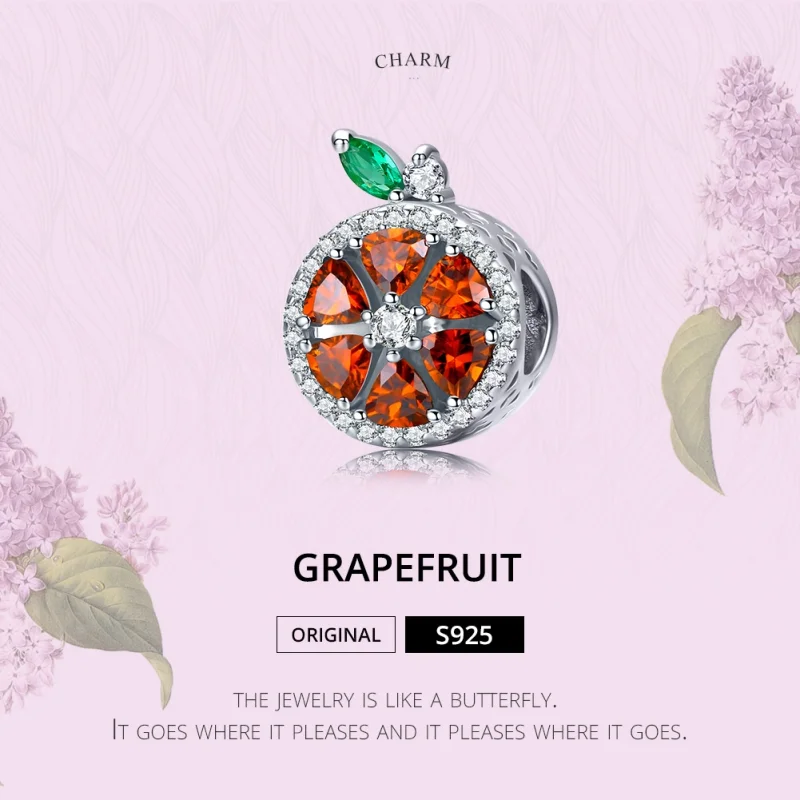 (Bild für) Silberner Grapefruit-Charm im Pandora-Stil - SCC1277 - Ansicht 3