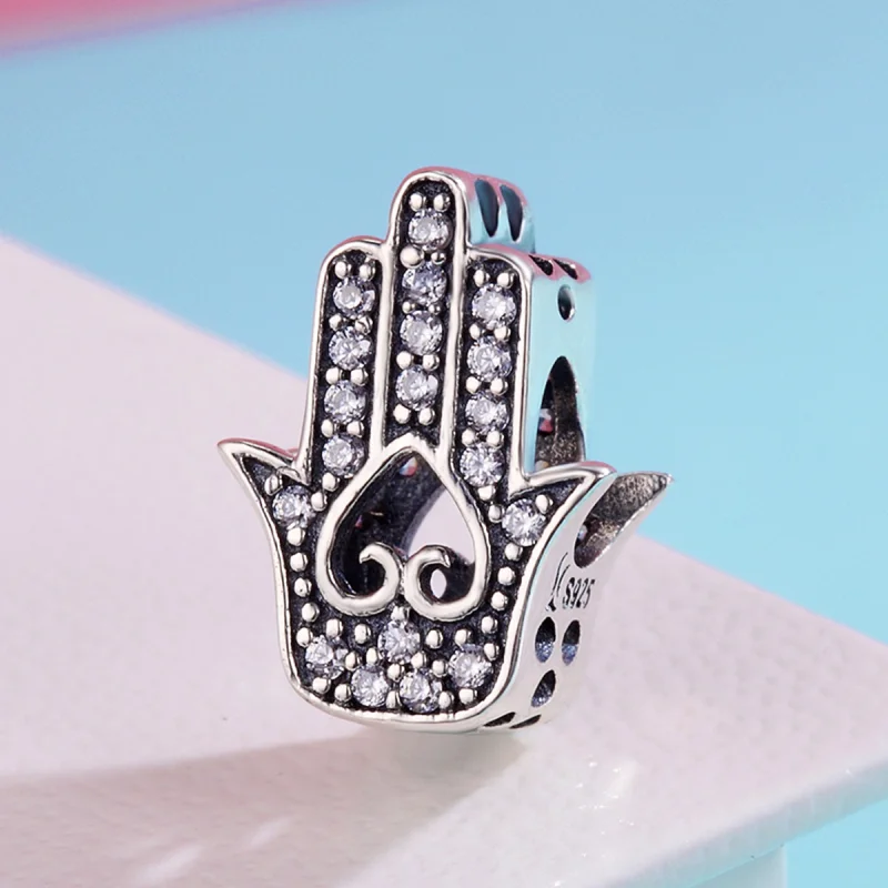 (Bild für) Silberner Hamsa-Charm im Pandora-Stil - SCC225 - Ansicht 4