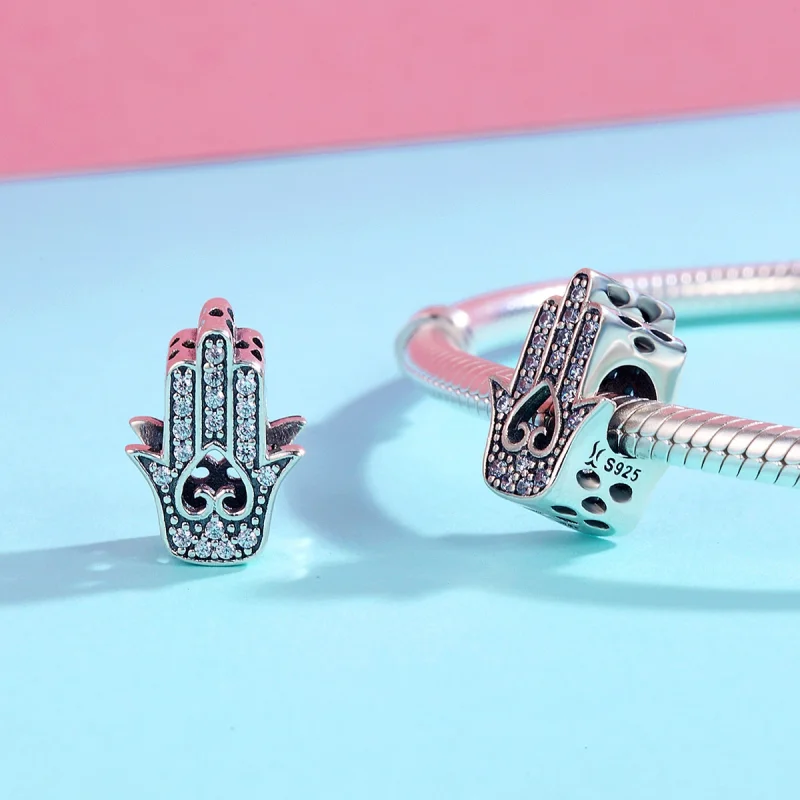 (Bild für) Silberner Hamsa-Charm im Pandora-Stil - SCC225 - Ansicht 5