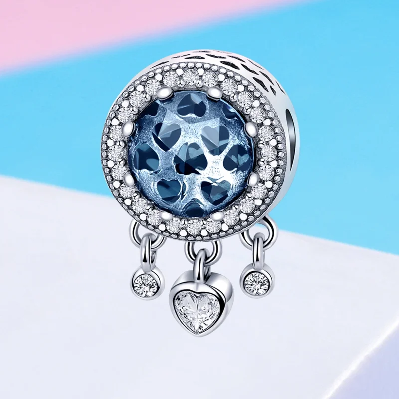 (Bild für) Silberner Herz-Charm mit hellem Kristall im Pandora-Stil - SCC724 - Ansicht 4