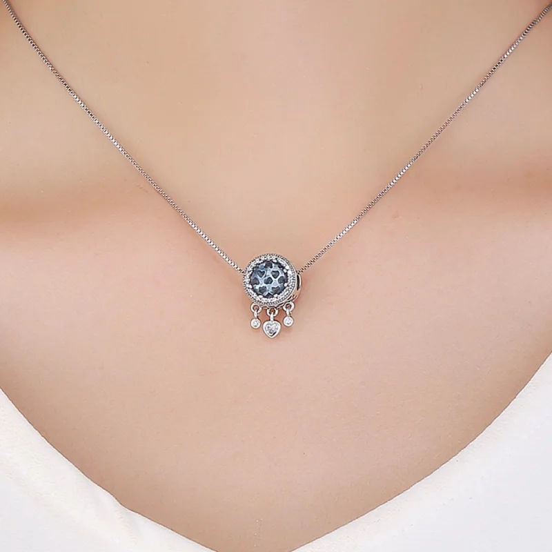 (Bild für) Silberner Herz-Charm mit hellem Kristall im Pandora-Stil - SCC724 - Ansicht 5