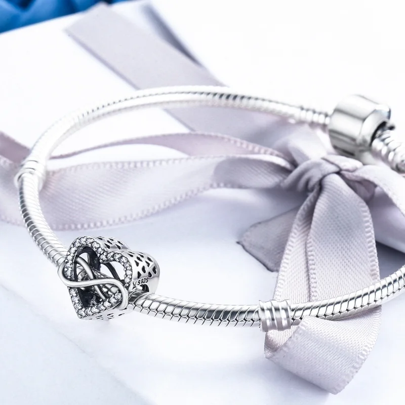 (Bild für) Silberner herzförmiger Charm im Pandora-Stil - SCC432 - Ansicht 6