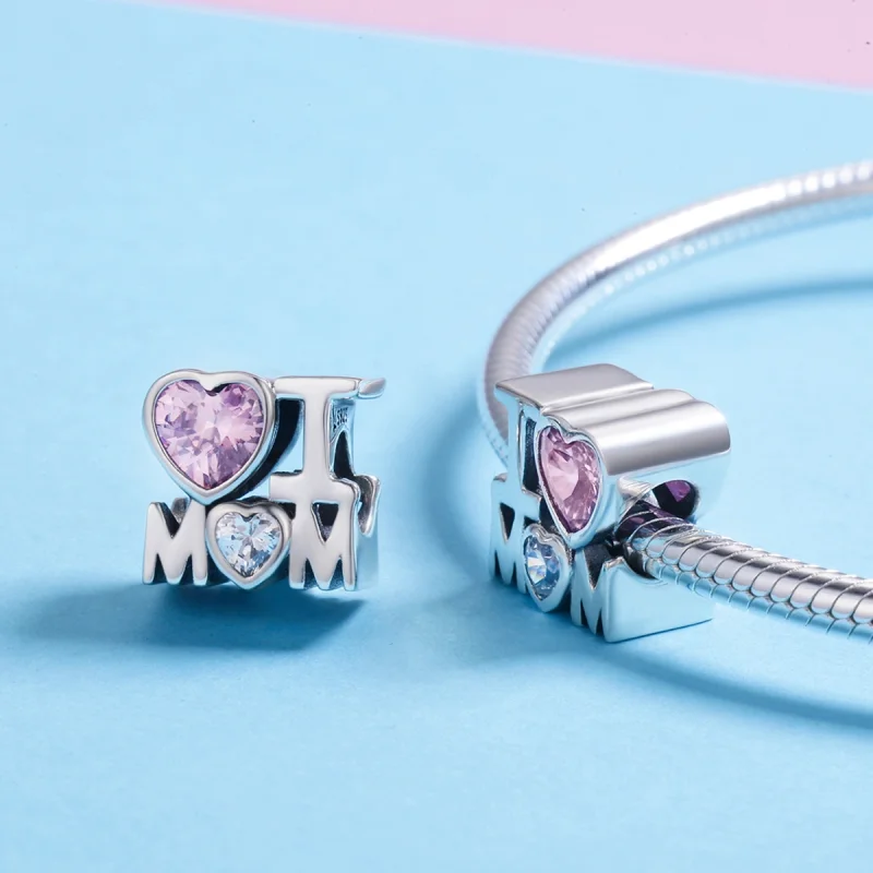 (Bild für) Silberner „I Love Mom“-Charm im Pandora-Stil - SCC579 - Ansicht 5