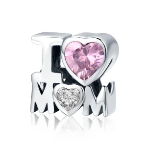 (Bild für) Silberner „I Love Mom“-Charm im Pandora-Stil - SCC579