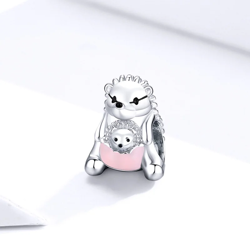 (Bild für) Silberner Igel-Mutter-Kind-Charm im Pandora-Stil - BSC239 - Ansicht 2