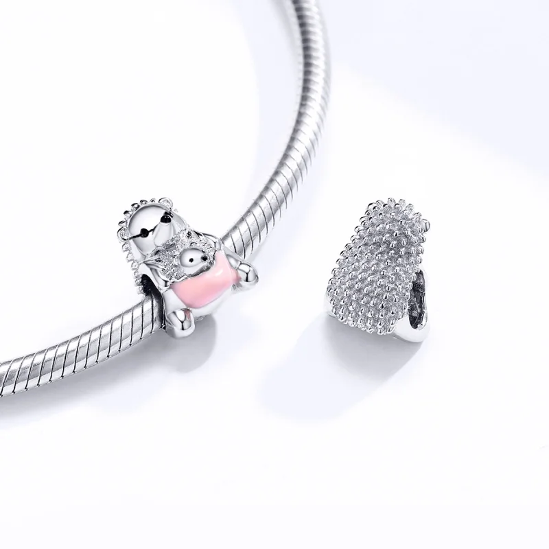 (Bild für) Silberner Igel-Mutter-Kind-Charm im Pandora-Stil - BSC239 - Ansicht 4