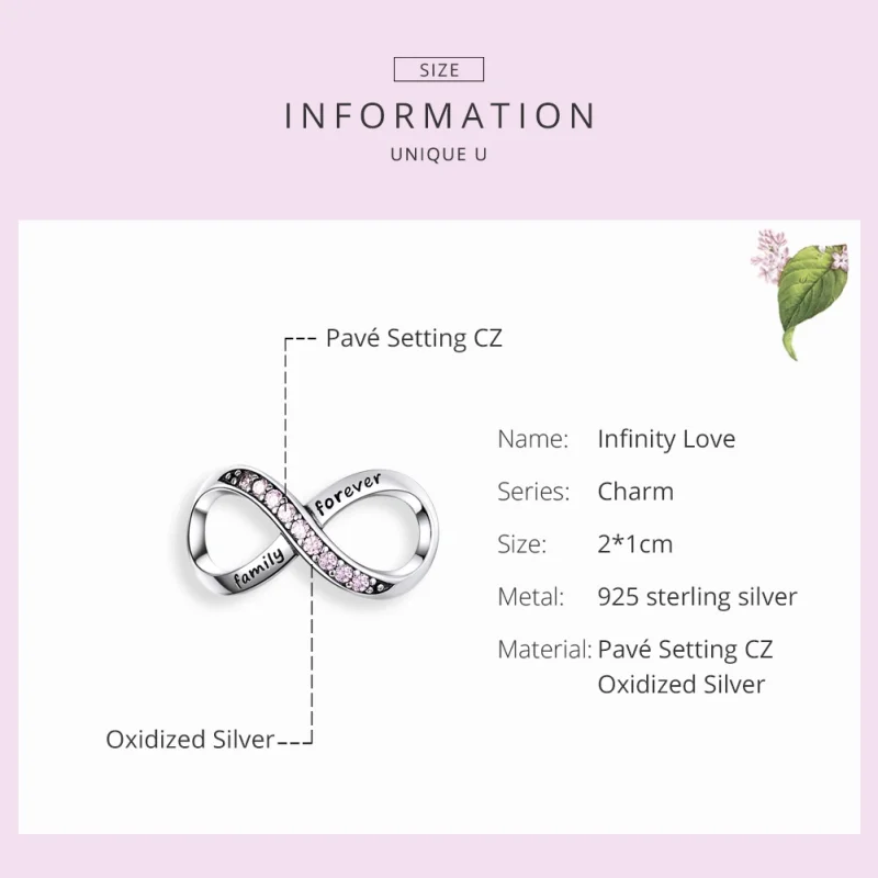 (Bild für) Silberner Infinity-Charm im Pandora-Stil - SCC1146-PK - Ansicht 2