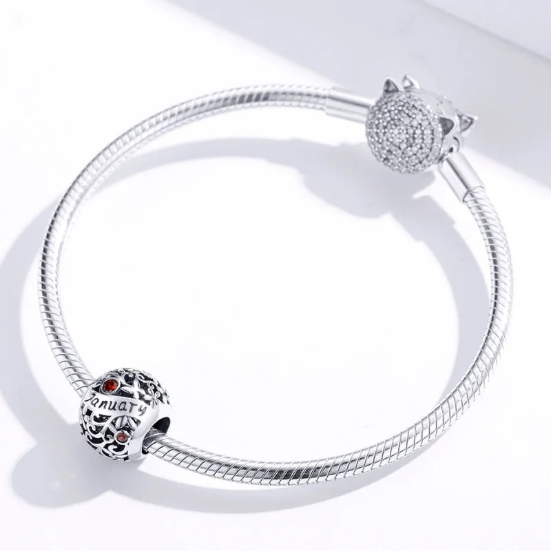 (Bild für) Silberner Januar-Geburtsstein-Charm im Pandora-Stil - SCC1385-1 - Ansicht 2