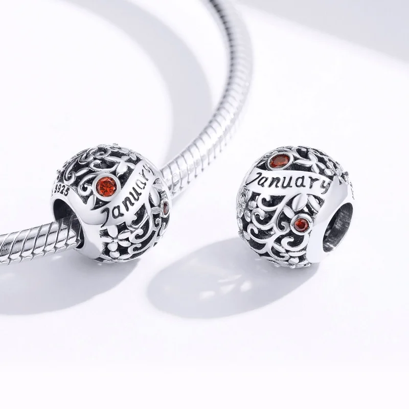 (Bild für) Silberner Januar-Geburtsstein-Charm im Pandora-Stil - SCC1385-1 - Ansicht 3