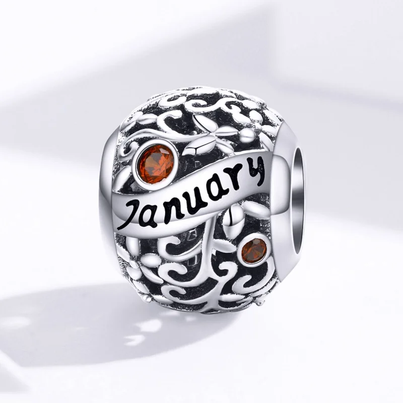 (Bild für) Silberner Januar-Geburtsstein-Charm im Pandora-Stil - SCC1385-1 - Ansicht 4