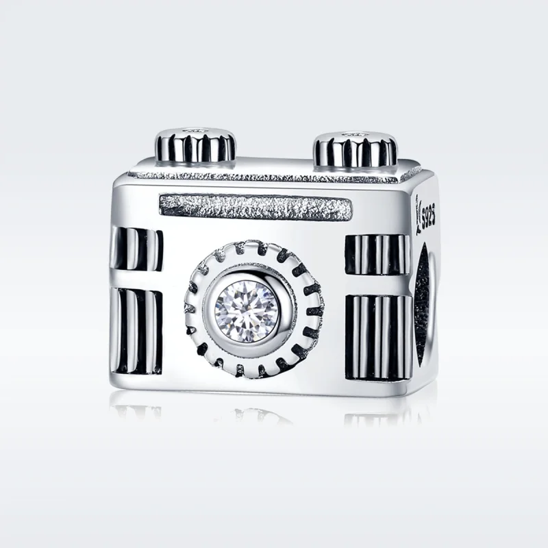 (Bild für) Silberner Kamera-in-Memory-Charm im Pandora-Stil - SCC516 - Ansicht 2