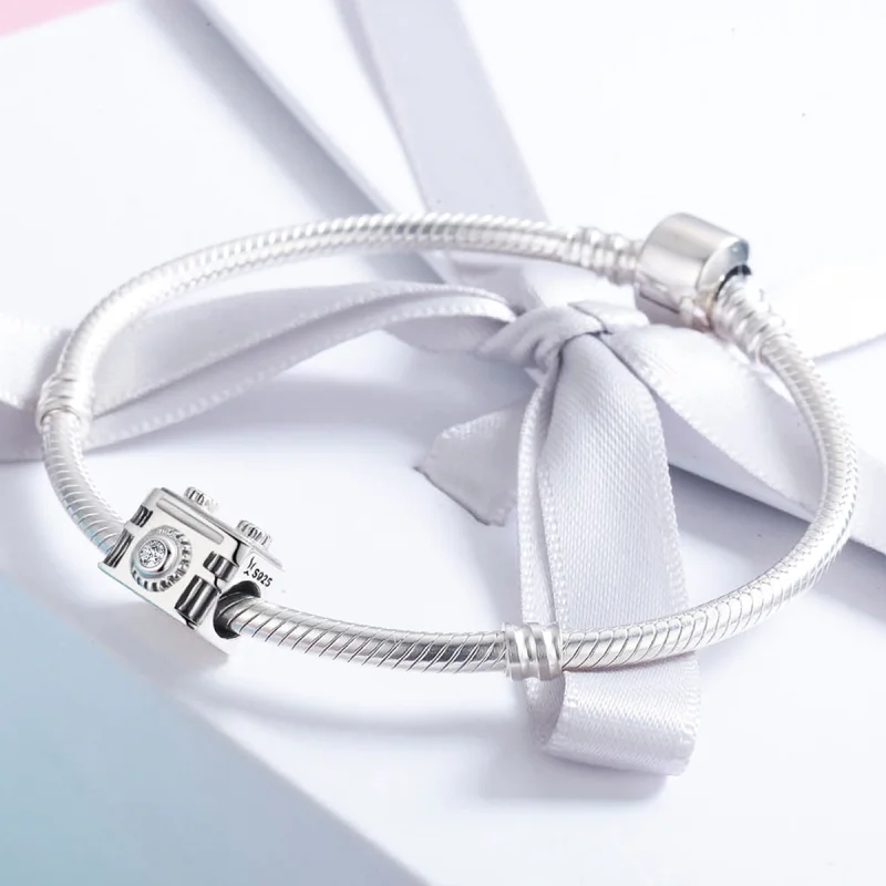 (Bild für) Silberner Kamera-in-Memory-Charm im Pandora-Stil - SCC516 - Ansicht 4
