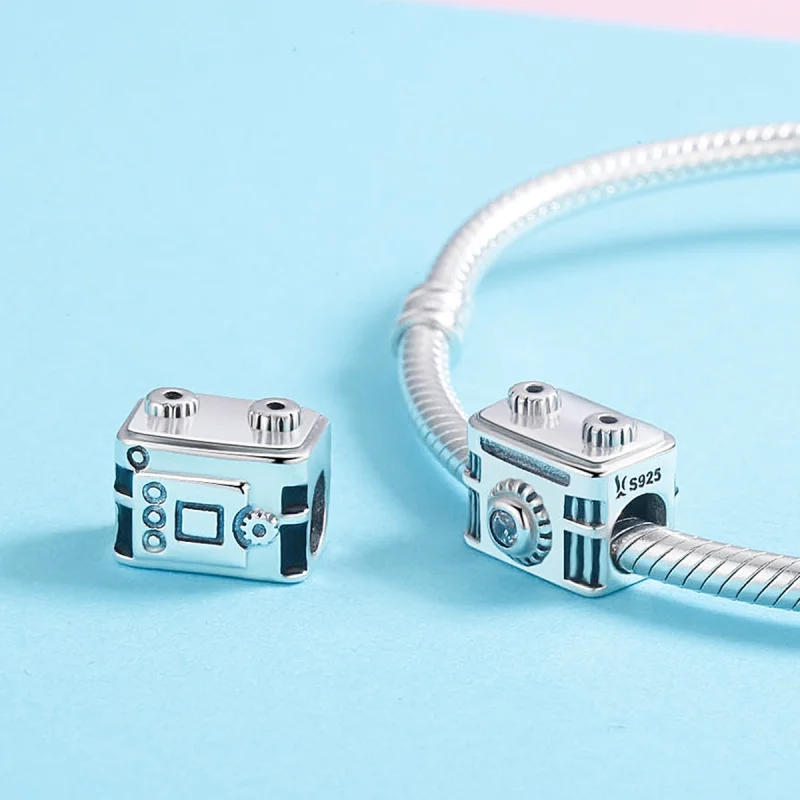 (Bild für) Silberner Kamera-in-Memory-Charm im Pandora-Stil - SCC516 - Ansicht 5