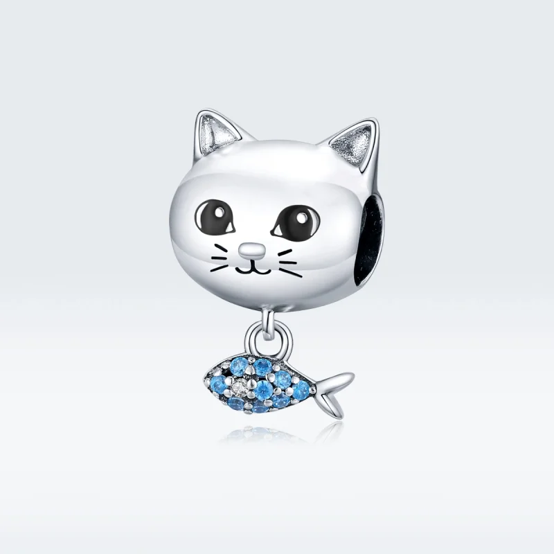(Bild für) Silberner Kitty-Love-Fisch-Charm im Pandora-Stil - BSC226 - Ansicht 5