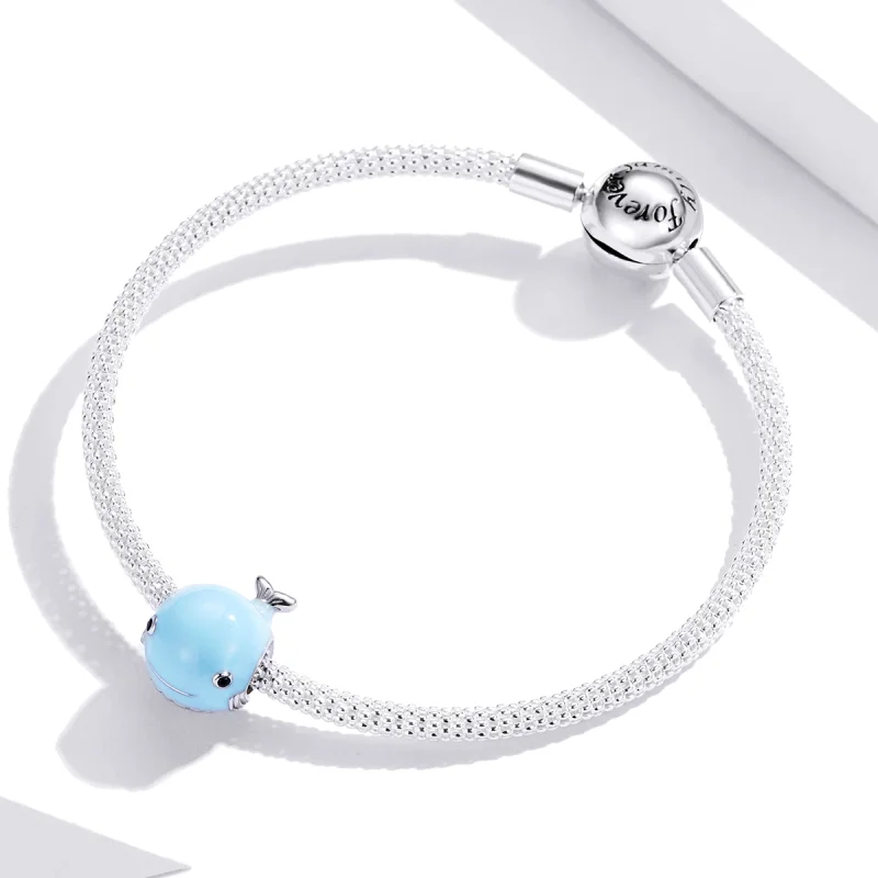 (Bild für) Silberner kleiner Blauwal-Charm im Pandora-Stil - BSC250 - Ansicht 2