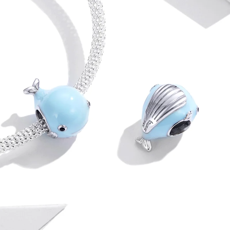 (Bild für) Silberner kleiner Blauwal-Charm im Pandora-Stil - BSC250 - Ansicht 4