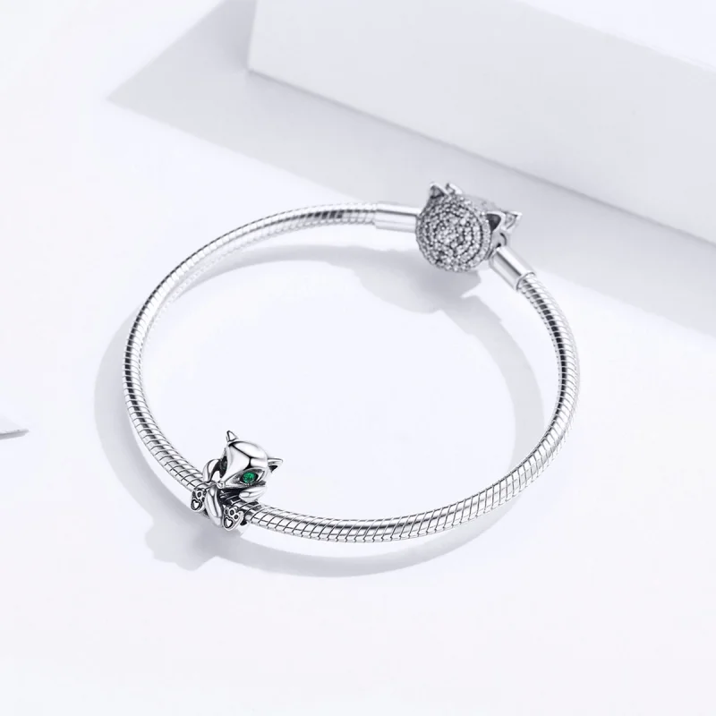 (Bild für) Silberner kleiner Fuchs-Charm im Pandora-Stil - SCC1290 - Ansicht 5
