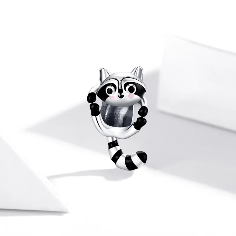 (Bild für) Silberner kleiner Waschbär-Charm im Pandora-Stil - BSC403 - Ansicht 2